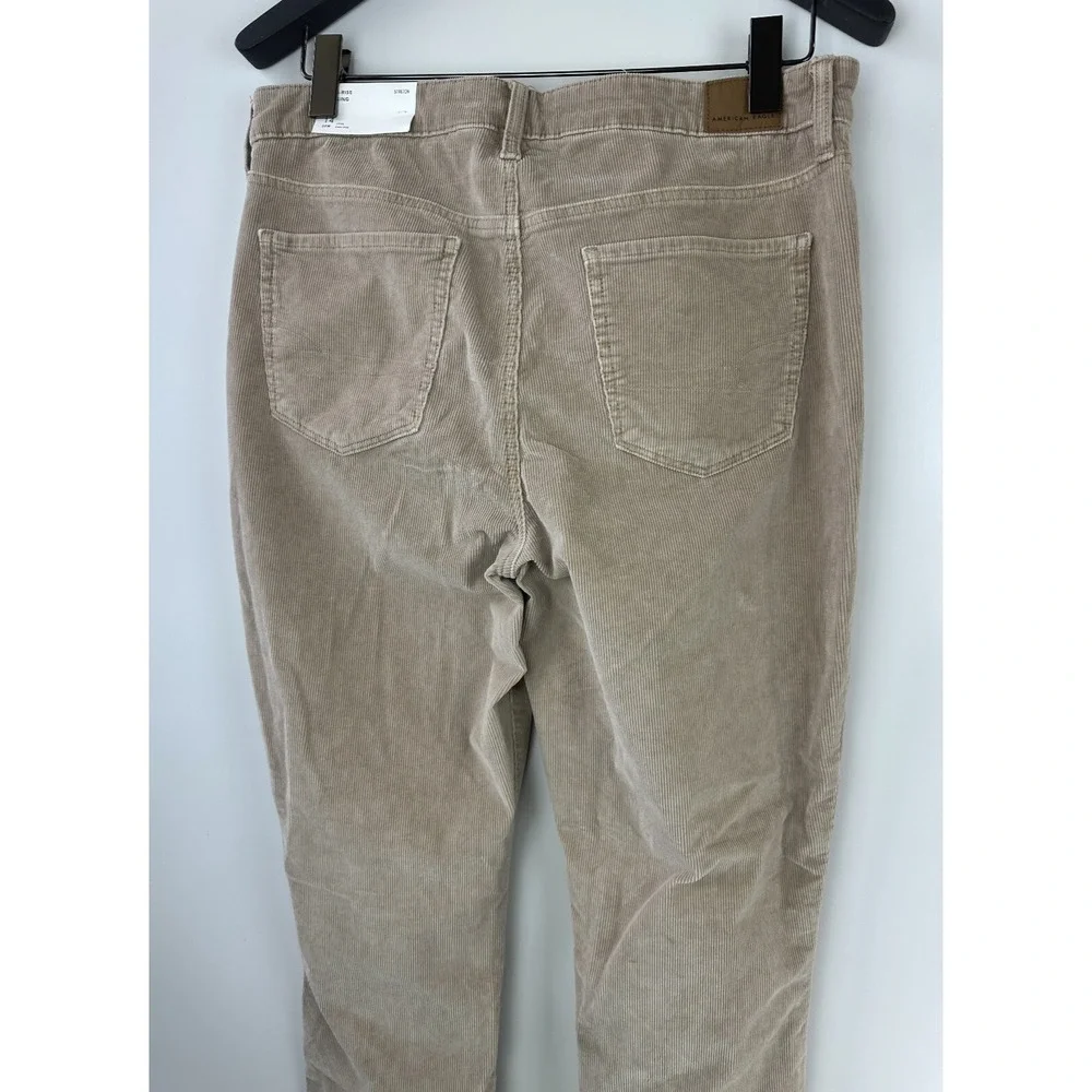 NWT AE Stretch High Waisted Corduroy Jegging Pant American Eagle Tan 14 Long 32w - Picture 11 of 12